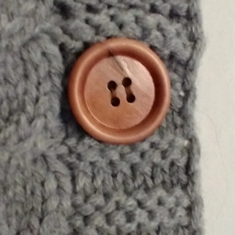 Newborn Baby Swaddle Blanket Knit Classic Preppy Cozy With Hood Gray - Picture 4 of 10